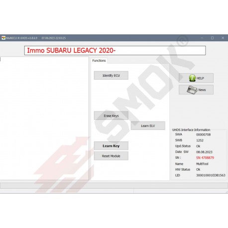 SR0003 Subaru Immo learn Keys 2020